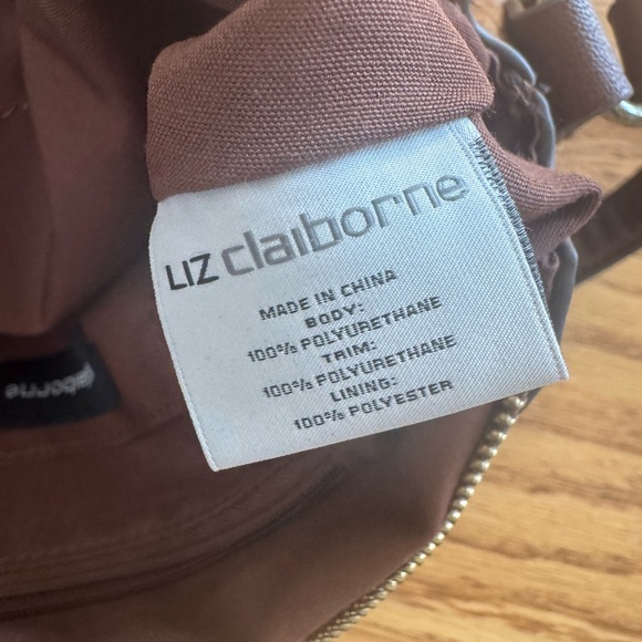 Liz Claiborne Tan Brown Faux Leather Woven Shoulder Bag Tassle - Picture 8 of 8